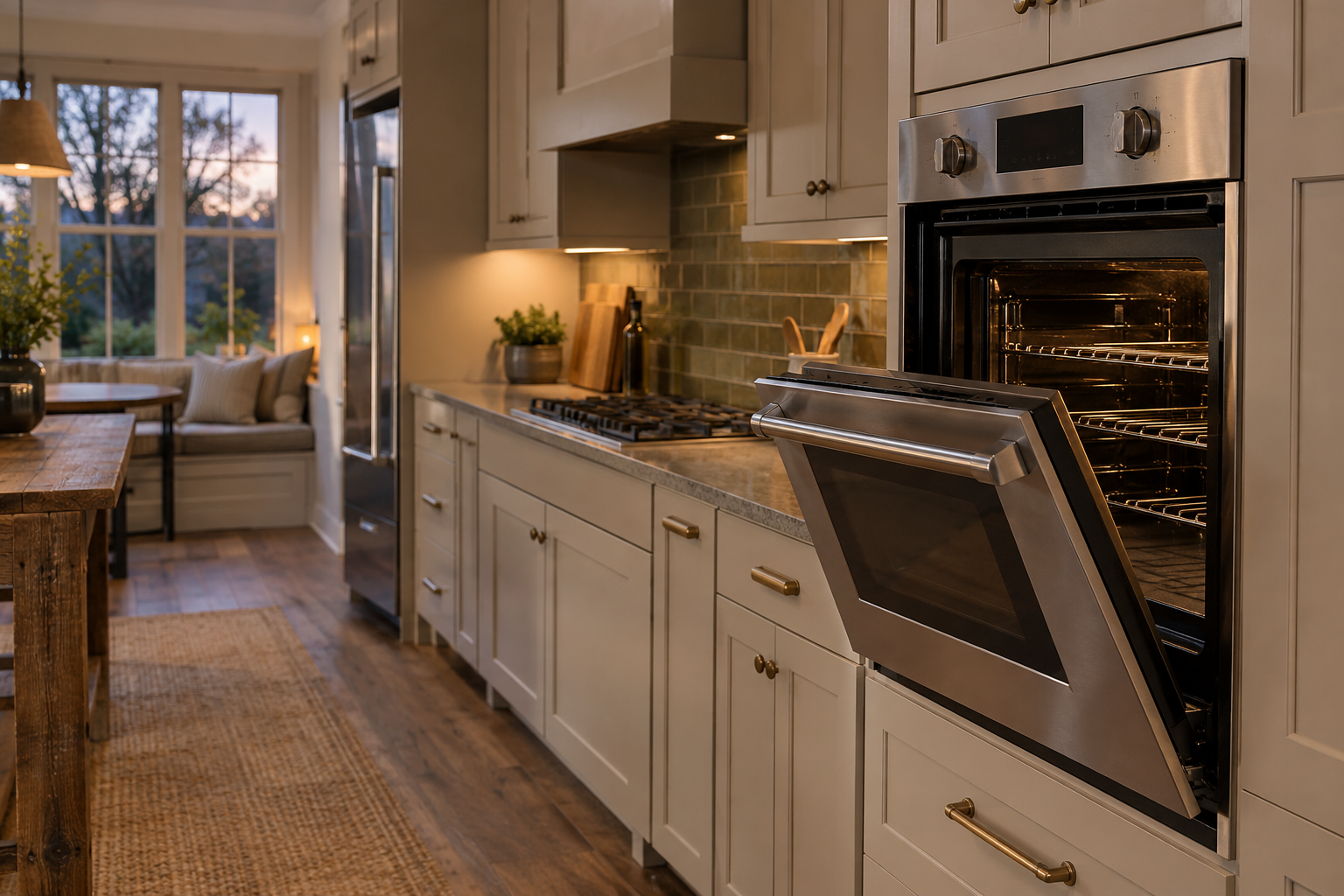 Illustrative Viking oven in a residential kitchen — AI image for Viking Repair Easton