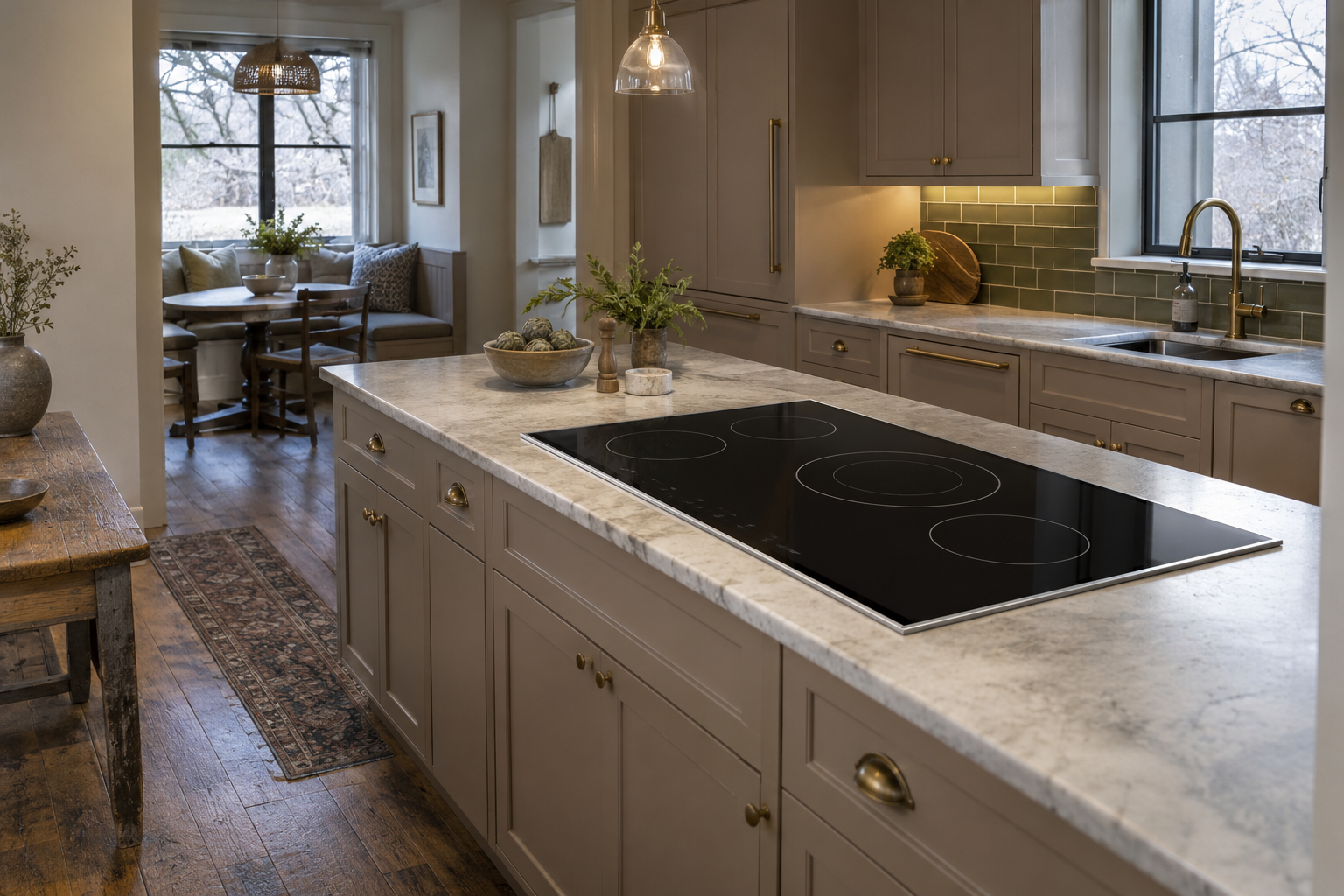 Illustrative Viking cooktop in a residential kitchen — AI image for Viking Repair Easton